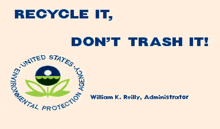 an advertisement for the united states environmental protection agency encourages people to recycle