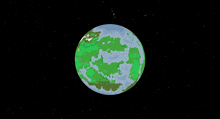 a cartoon drawing of a globe with green spots on the surface