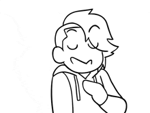 a black and white drawing of a boy in a hoodie