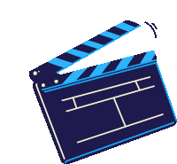 an illustration of a clapper board with the letter h in the middle