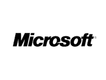 a black and white logo for microsoft on a white background