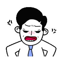 a cartoon of a man in a suit and tie with an angry expression on his face .