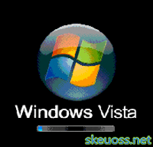 a windows vista logo with a loading bar below it