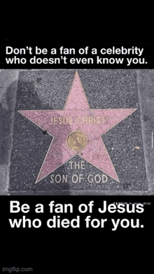 a star on hollywood walk of fame that says jesus christ the son of god