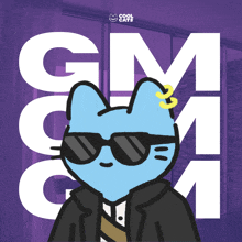 a cartoon of a cat wearing sunglasses and a suit with the words cool cats on the bottom