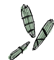 a drawing of three sticks tied together with string