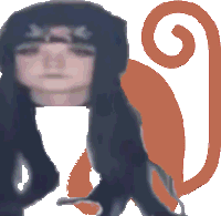 a pixelated image of a girl with long black hair