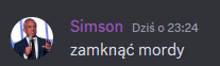 a picture of a man in a suit and tie with the name simson at the top