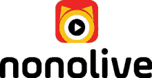 a logo for a company called nonolive with a play button in the center