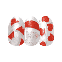 a set of nails with a santa claus design on them