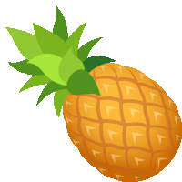 a pineapple with green leaves on top of it