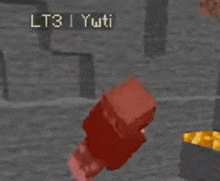 a red block with the name lt3 i yuti on it is in a video game .