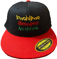 a black and red hat that says pachipas siempre activos on it