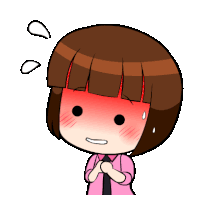 a cartoon of a girl with a surprised expression on her face