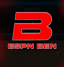 a logo for espn ben is shown on a basketball court