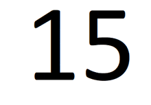 a white background with the number 15 in black