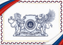 a flag that says a.s. ghost czech force with two lions on it