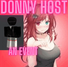 a poster for donny host an event with a girl