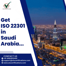 an advertisement for iso 2301 in saudi arabia