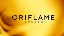 a logo for oriflame sweden is on a yellow background