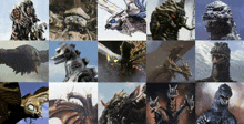 a collage of images of various monsters including one that says ' godzilla ' on it