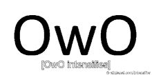 a black and white logo that says owo on it