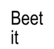 a white background with the words beet it in black letters