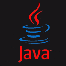 a logo for java with a cup of coffee and steam coming out of it