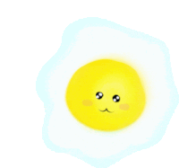 a yellow egg with a face on it