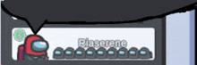 a red among us character with a speech bubble that says " riaserene "