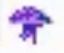 a pixel art illustration of a purple cloud with a star in the background .