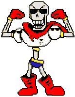 papyrus is a skeleton wearing sunglasses and boots .