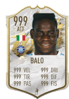 a soccer card that says 999 att balo