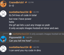 a conversation between crazedbrick1 and nonfatherless124