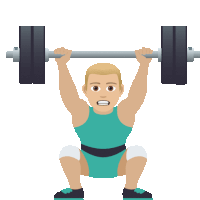 a man squatting while lifting a barbell over his head