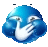 a blue globe with a hand covering its face .