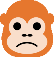 a monkey face with a sad expression on it