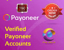 a purple background with payoneer and verified payoneer accounts written on it