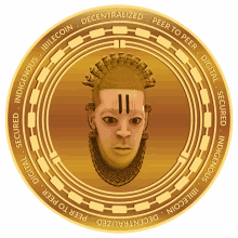 a gold coin that says decentralized peer to peer digital indigenous