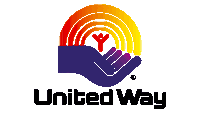 a logo for united way with a hand holding a child