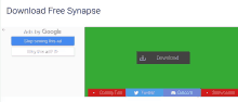 a green screen with the words download free synapse on the top