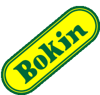 a green and yellow sign that says bokin