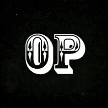 a black and white logo of the letter op