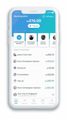 a phone displays a financial app with a pie chart showing the amount spent