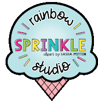 a logo for the rainbow sprinkle studio