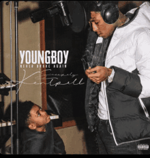 a young boy never broke again album cover shows a man and a boy