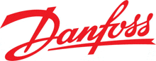 a danfoss logo is shown in red on a white background