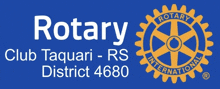 a blue logo for the rotary club taquari rs district 4680