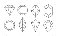 a set of geometric shapes of diamonds on a white background