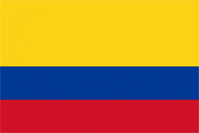 the flag of colombia is yellow , blue , and red with a white background .